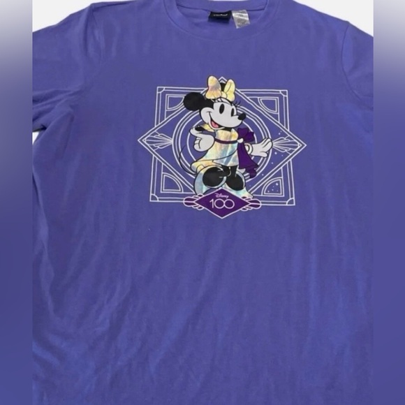 Walt Disney Company 100 Year Celebration T-shirt with Holograph Minnie Mouse 1X - Picture 1 of 7